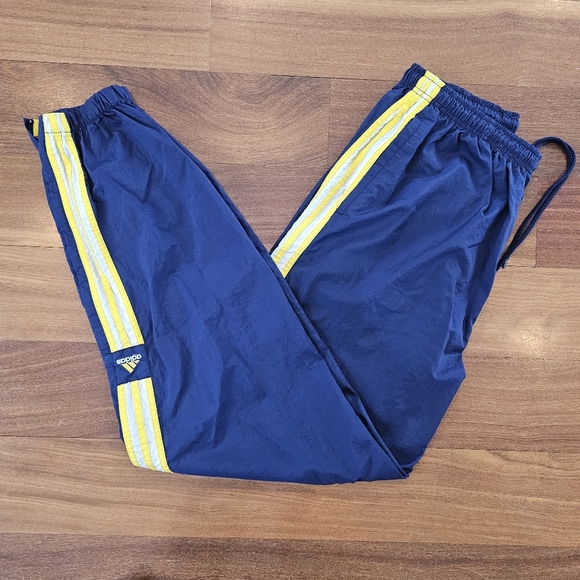 adidas Other - Vintage 90s Y2K Adidas Nylon Windbreaker Track Pants Joggers Zip Ankle Mens XL